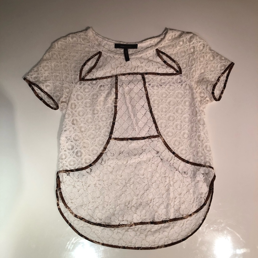 BCBG white lace top
